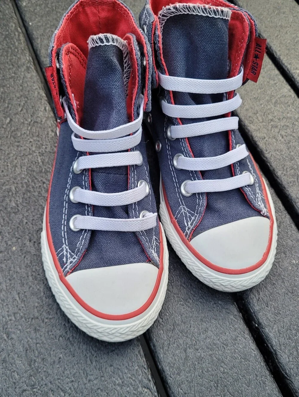 Converse All Star High Top Chuck Taylor Sneakers Velcro No Tie Size 12 EU29